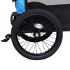 2-in-1 Pet Bike Trailer and Jogging Stroller – Blue and Black