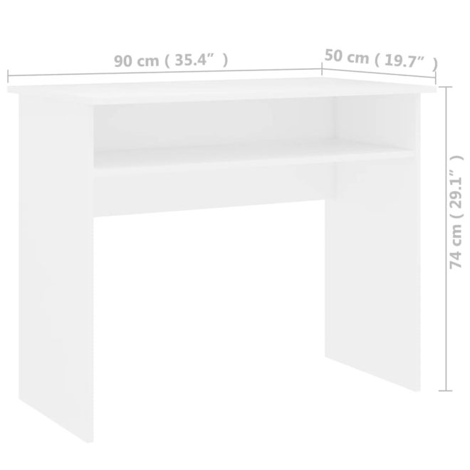 Desk 90x50x74 cm Engineered Wood – White