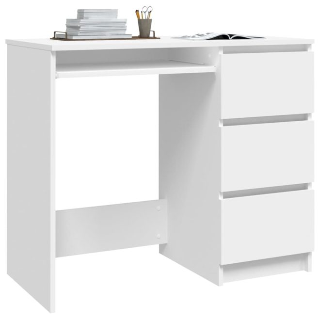 Desk 90x45x76 cm Engineered Wood – White