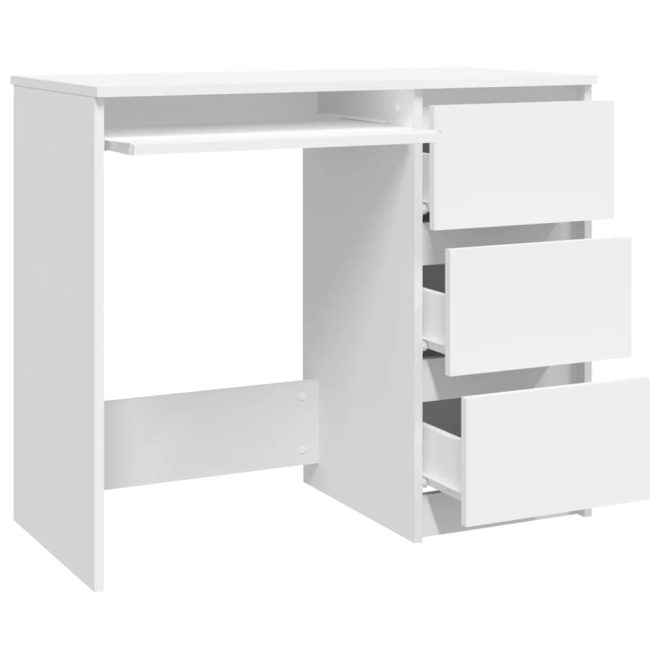 Desk 90x45x76 cm Engineered Wood – White