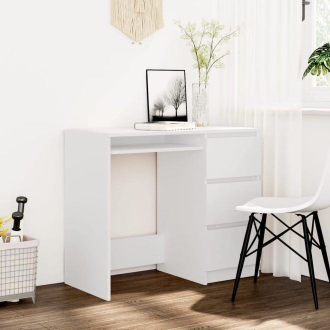 Desk 90x45x76 cm Engineered Wood – White