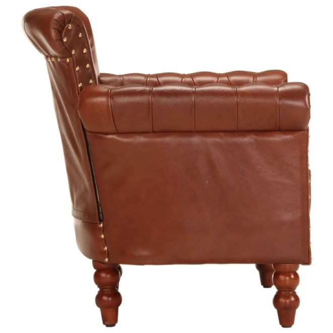 Armchair Real Goat Leather – Brown