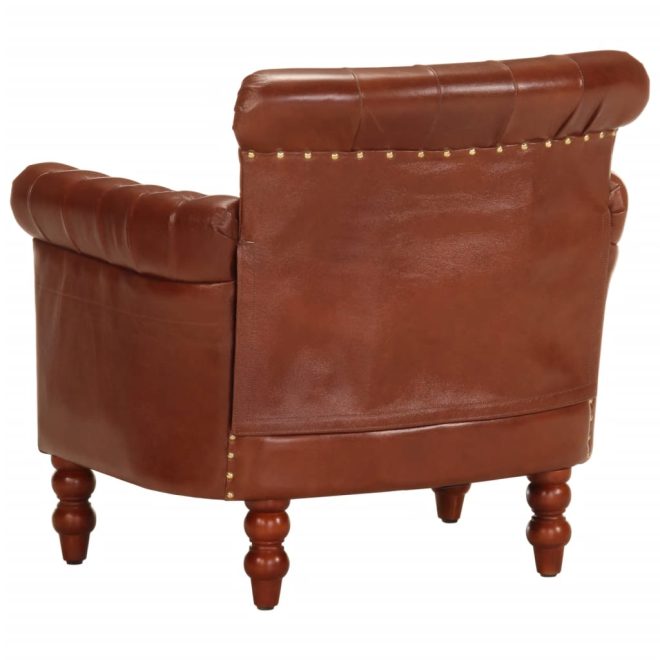 Armchair Real Goat Leather – Brown