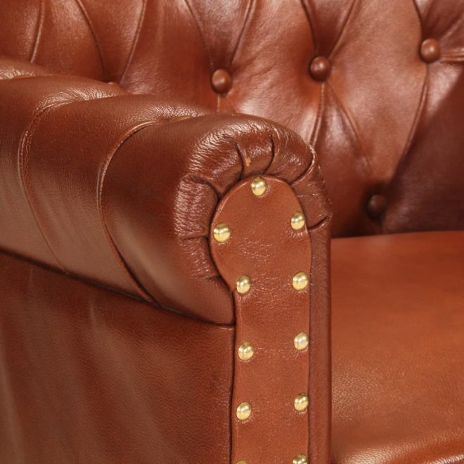 Armchair Real Goat Leather – Brown