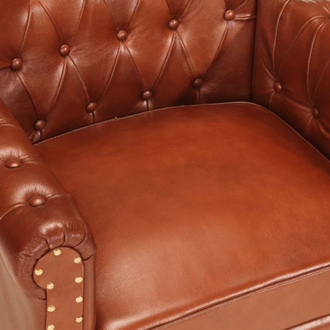 Armchair Real Goat Leather – Brown