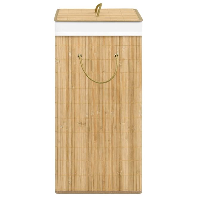 Bamboo Laundry Basket – 40x30x60 cm, Light Brown