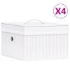 Bamboo Storage Boxes 4 pcs – White