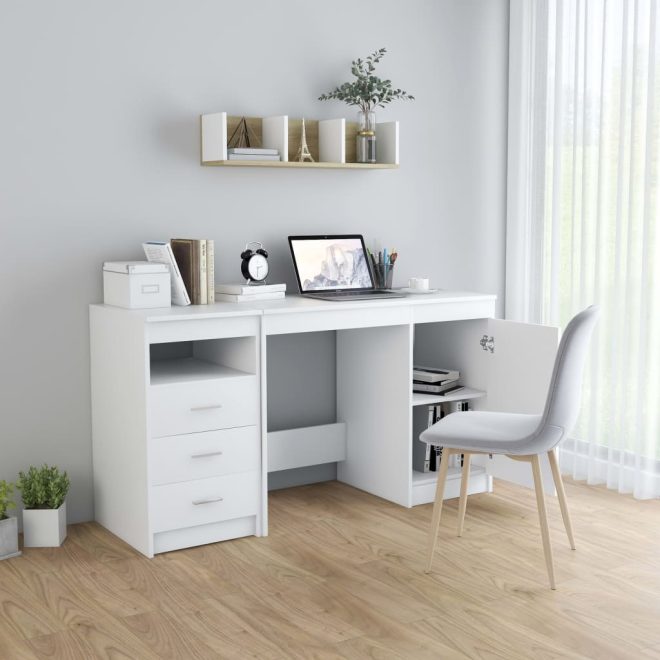 Desk 140x50x76 cm Engineered Wood – White