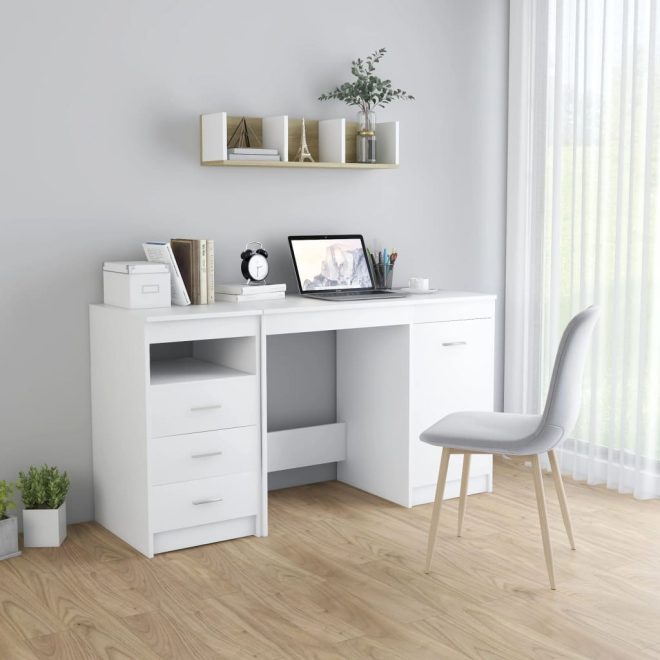 Desk 140x50x76 cm Engineered Wood – White