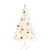 Artificial Christmas Tree with Baubles and LEDs White – 150×75 cm