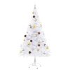 Artificial Christmas Tree with Baubles and LEDs White – 150×75 cm