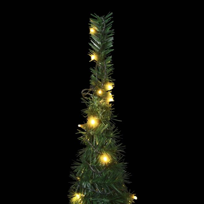 Pop-up String Artificial Christmas Tree with LED Green – 150×46 cm