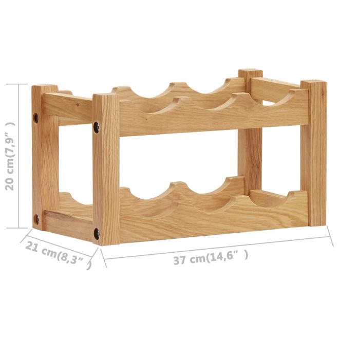 Wine Rack for Bottles 37x21x21 cm Solid Oak Wood – 6