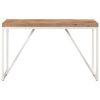 Dining Table Solid Acacia and Mango Wood – 120x60x76 cm, White