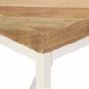 Dining Table Solid Acacia and Mango Wood – 120x60x76 cm, White