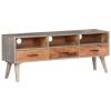 Paragould TV Cabinet Grey 130x35x51 cm Solid Rough Mango Wood