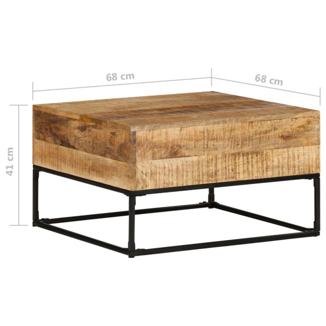 Coffee Table 68x68x41 cm – Rough Mango Wood