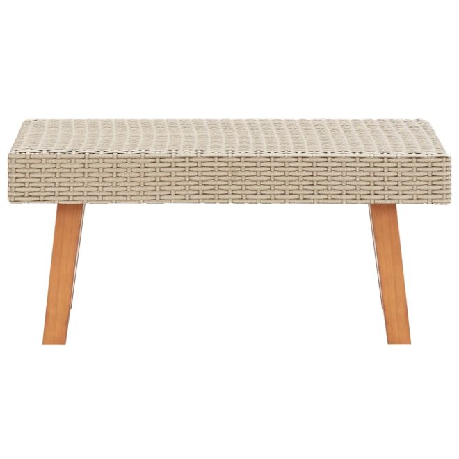 Garden Coffee Table Poly Rattan – Beige