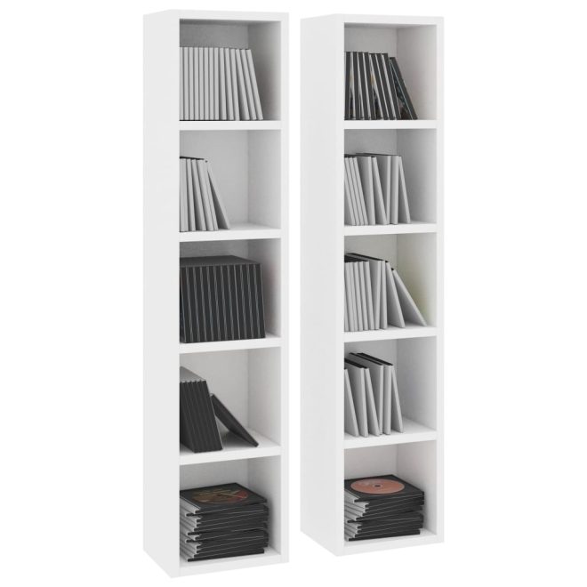 CD Cabinets 21x16x93.5 cm Engineered Wood – White