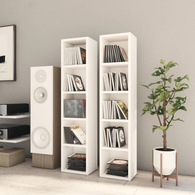 CD Cabinets 21x16x93.5 cm Engineered Wood – White