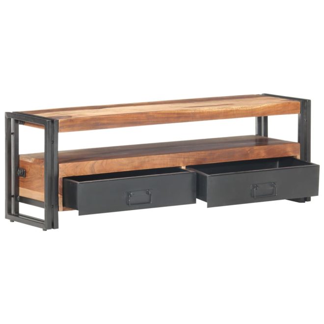 Alpine TV Cabinet 120x30x40 cm Solid Wood with Sheesham Finish