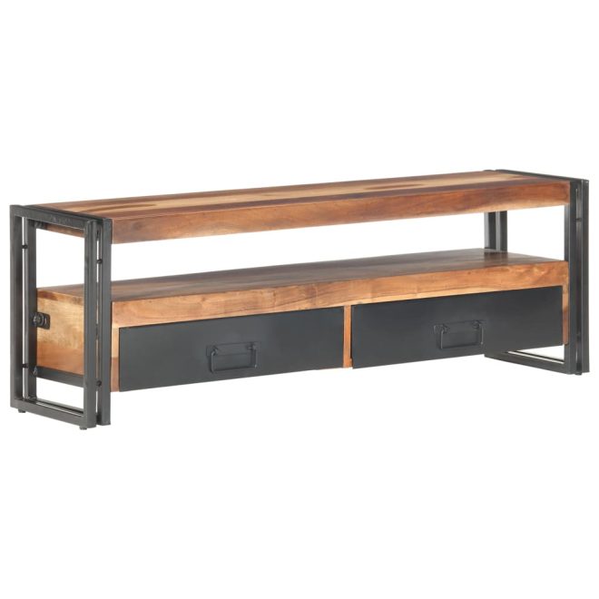 Alpine TV Cabinet 120x30x40 cm Solid Wood with Sheesham Finish