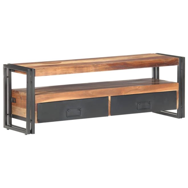 Alpine TV Cabinet 120x30x40 cm Solid Wood with Sheesham Finish