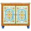 Hand Painted Sideboard 70x35x60 cm Solid Mango Wood – MULTICOLOUR