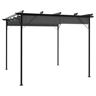 Pergola with Retractable Roof 3×3 m Steel