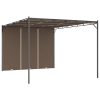 Garden Gazebo with Side Curtain Taupe – 4x3x2.25 m