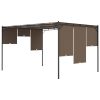 Garden Gazebo with Side Curtain Taupe – 4x3x2.25 m