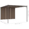 Garden Gazebo with Side Curtain Taupe – 4x3x2.25 m