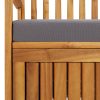 Garden Storage Bench with Cushion Solid Acacia Wood – 148 cm