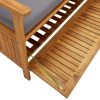 Garden Storage Bench with Cushion Solid Acacia Wood – 148 cm