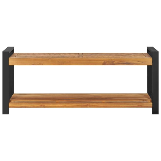 Bench 120 cm Solid Teak Wood – Black