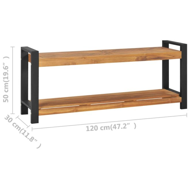 Bench 120 cm Solid Teak Wood – Black