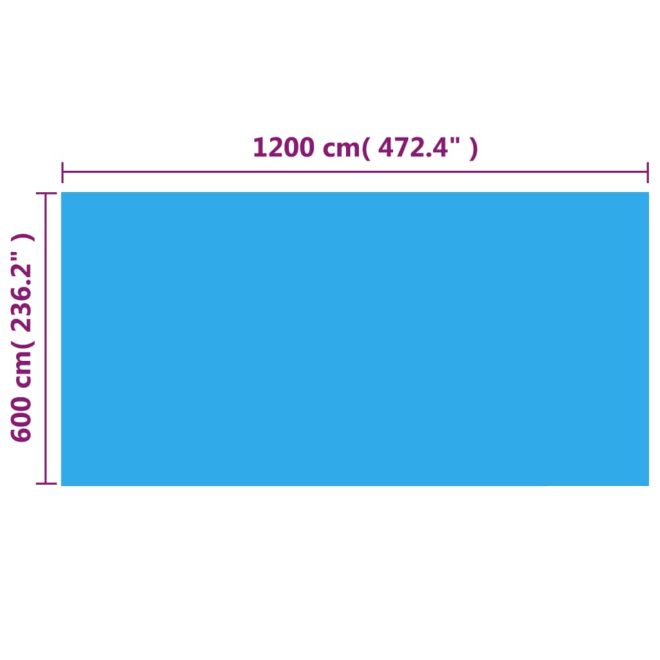 Rectangular Pool Cover PE Blue – 1200×600 cm