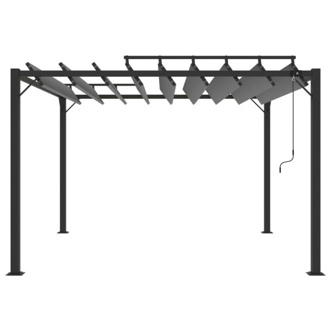 Gazebo with Louvered Roof Fabric and Aluminium – 3×3 m, Anthracite