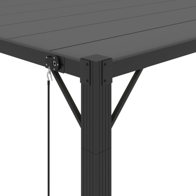 Gazebo with Louvered Roof Fabric and Aluminium – 3×3 m, Anthracite