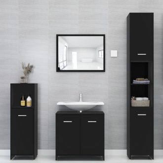 4 Piece Bathroom Furniture Set Engineered Wood