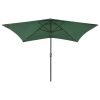 Parasol with LEDs and Steel Pole 2×3 m – Green