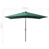 Parasol with LEDs and Steel Pole 2×3 m – Green