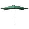 Parasol with LEDs and Steel Pole 2×3 m – Green