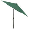 Parasol with LEDs and Steel Pole 2×3 m – Green