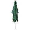 Parasol with LEDs and Steel Pole 2×3 m – Green