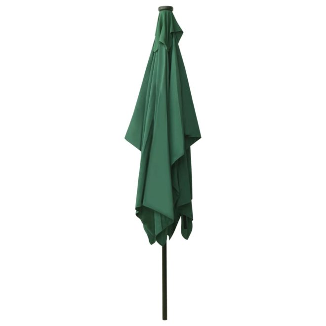 Parasol with LEDs and Steel Pole 2×3 m – Green