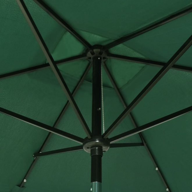 Parasol with LEDs and Steel Pole 2×3 m – Green