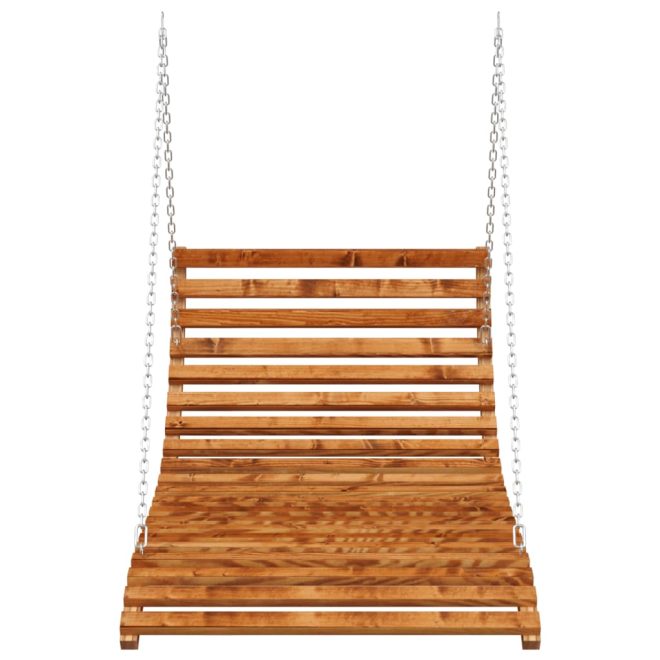 Swing Bed Solid Bent Wood with Teak Finish 143x120x65 cm