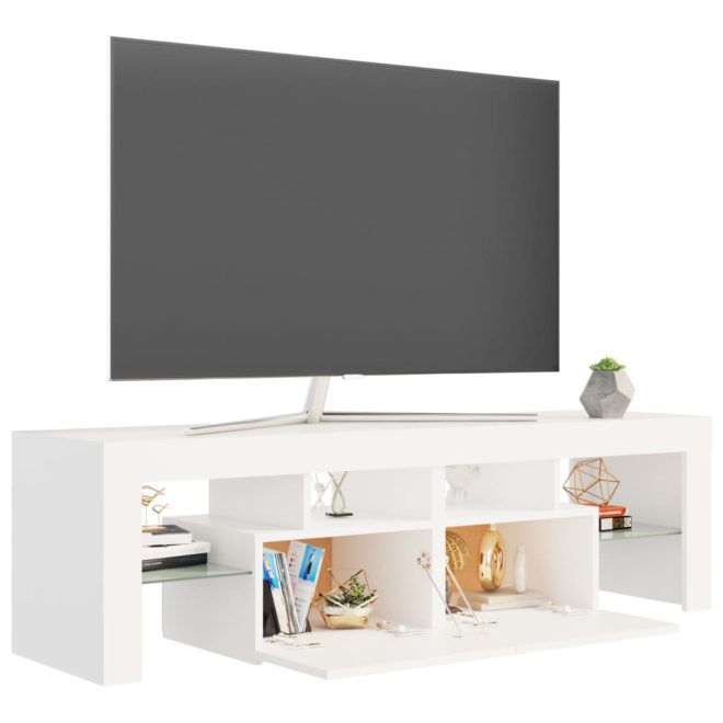 Brooklyn TV Cabinet with LED Lights 140×36.5×40 cm – White