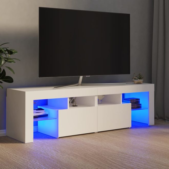 Brooklyn TV Cabinet with LED Lights 140×36.5×40 cm – White